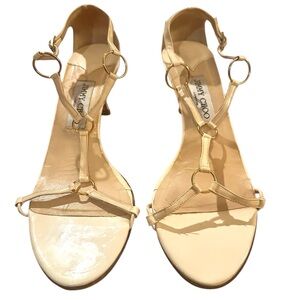 Jimmy Choo Huck Cream Strappy Heels Size 39